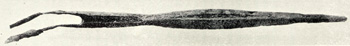 An Anglo-Saxon spearhead from Biscot shown in William Austin's History of Luton